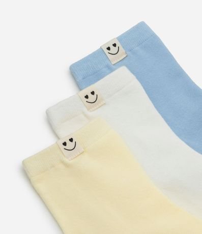 Kit 03 Medias Cano Mediano en Algodón con Etiquetas Smiles 4