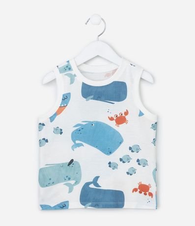 Musculosa Infantil con Estampa Fondo del Mar - Talle 1 a 6 años