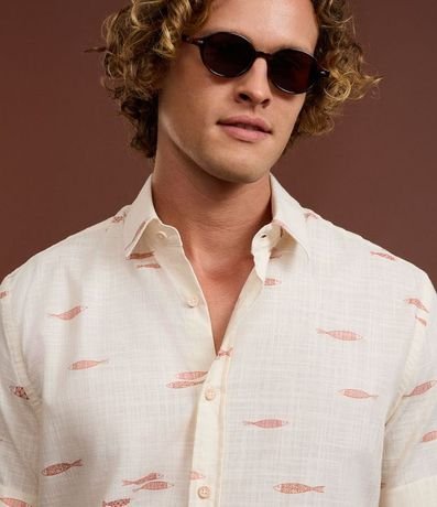 Camisa Comfort en Algodón con Estampa Espina de Pez 3
