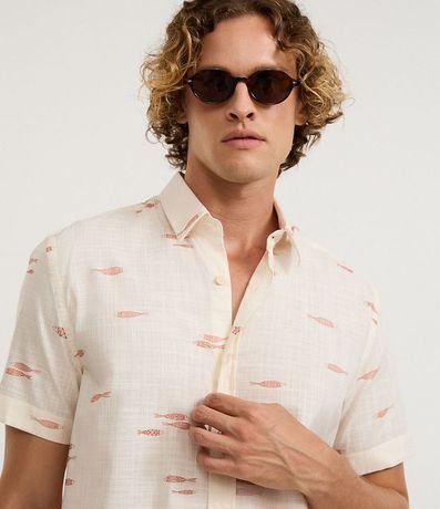 Camisa Comfort en Algodón con Estampa Espina de Pez 5