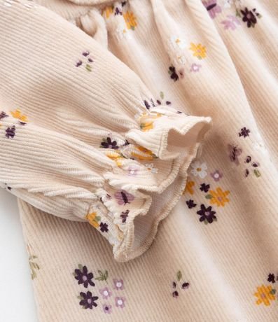 Vestido Infantil en Rib Floral con Volado y Media Can Can – Talle 0 a 18 Meses 9