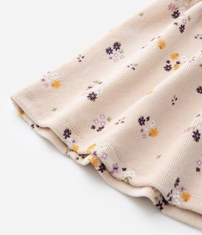 Vestido Infantil en Rib Floral con Volado y Media Can Can – Talle 0 a 18 Meses 12