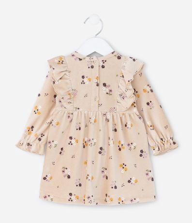 Vestido Infantil en Rib Floral con Volado y Media Can Can – Talle 0 a 18 Meses 4
