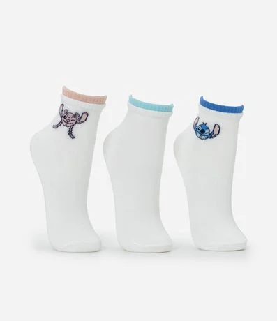 Kit 03 Medias Caña Corta en Algodón Stitch y Angel 2