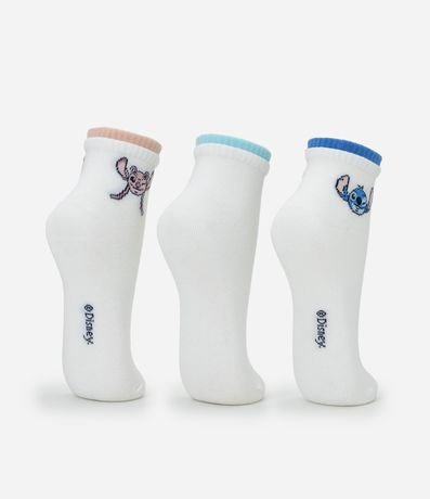 Kit 03 Medias Caña Corta en Algodón Stitch y Angel 3