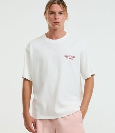 Remera Boxy en Malla con Estampa Frente y Espalda de Barco