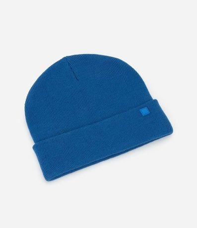 Gorro de Punto con Borde Plegado y Etiqueta Aplicada