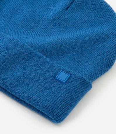 Gorro de Punto con Borde Plegado y Etiqueta Aplicada 2
