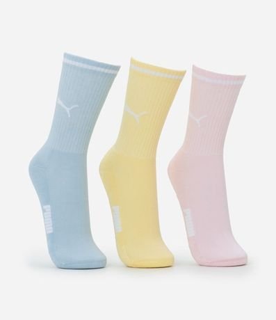 Kit 03 Medias Caña Larga Deportiva en Algodón Puma 2