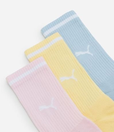 Kit 03 Medias Caña Larga Deportiva en Algodón Puma 4