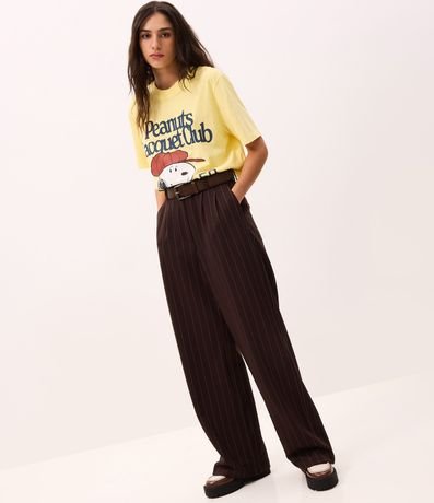 Remera en Algodón con Estampa de Snoopy Raquet Club