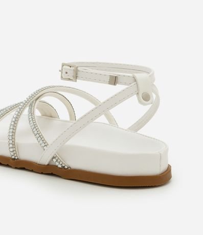 Sandalia Infantil de Tiras en PU con Strass Aplicado - Talle 28 al 33 3