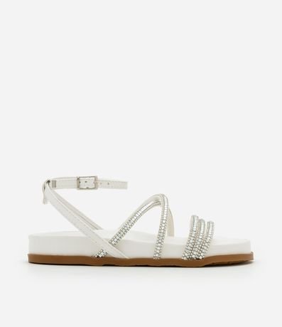 Sandalia Infantil de Tiras en PU con Strass Aplicado - Talle 28 al 33 4