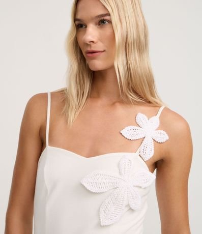 Mono de Bretel en Piquet con Flores de Tejido 3