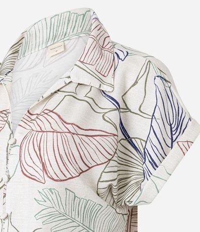 Blusa en Viscosa con Cuello Polo y Estampa Follaje 6