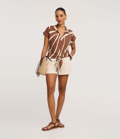 Blusa en Viscolycra con Lazo en el Ruedo y Estampa Abstracta 2