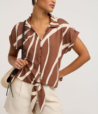 Blusa en Viscolycra con Lazo en el Ruedo y Estampa Abstracta 4