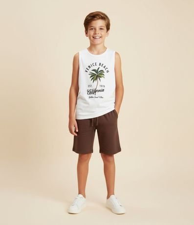 Musculosa Infantil con Estampa de Palmeras - Talle 5 a 14 años