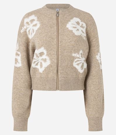 Cardigan con Cremallera Delantera y Estampa de Flores 5