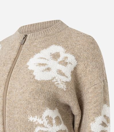Cardigan con Cremallera Delantera y Estampa de Flores 6
