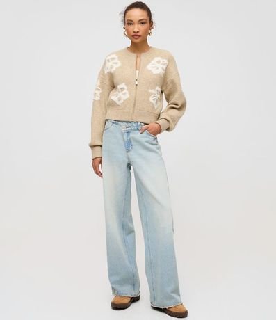 Cardigan con Cremallera Delantera y Estampa de Flores 2