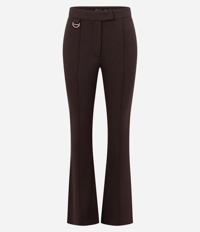 Pantalón Fit Flare en Punto Roma con Hebilla 5