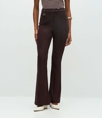 Pantalón Fit Flare en Punto Roma con Hebilla 3