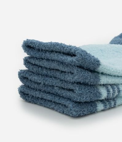 Kit 02 Medias Caña Larga en Chenille con Rayas Stitch 5