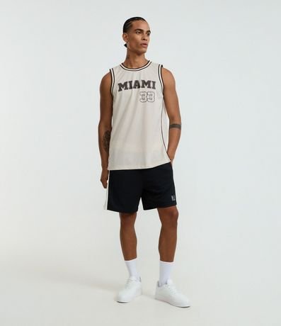 Bermuda deportiva en Microfibra con Cintura Contrastante