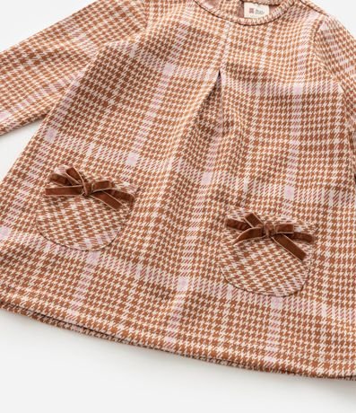 Vestido Infantil Manga Larga de Cuadros con Media-Pantalón – Talle 0 a 18 Meses 10