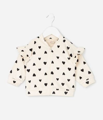 Conjunto Infantil Campera y Legging con Corazones – Talle 0 a 18 Meses 2