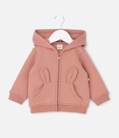 Campera Infantil con Capucha y Orelhas Aplicadas – Talle 0 a 18 Meses