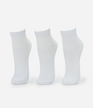 Kit 03 Pares de Medias Caña Corta en Poliamida con Lettering Movement