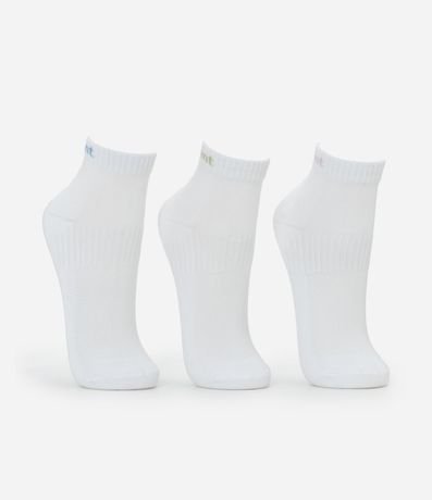 Kit 03 Pares de Medias Caña Corta en Poliamida con Lettering Movement 2