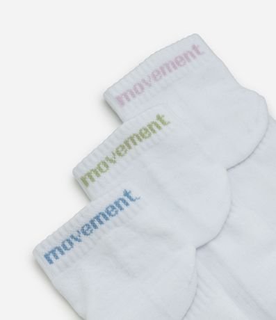 Kit 03 Pares de Medias Caña Corta en Poliamida con Lettering Movement 4