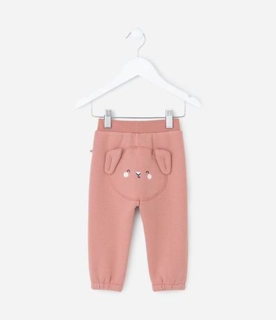 Pantalón Infantil en Algodón con Orejas Aplicadas – Talle 0 a 18 Meses 2