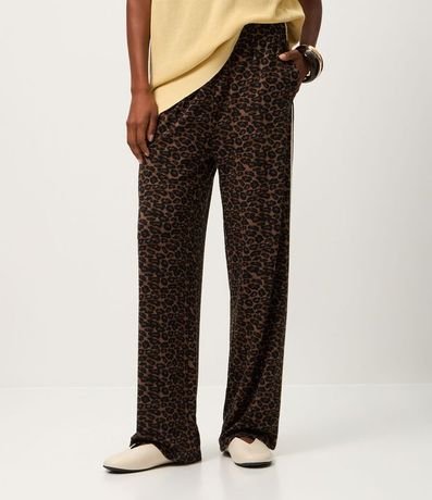 Pantalón Wide en Modal con Frisos Laterales 4