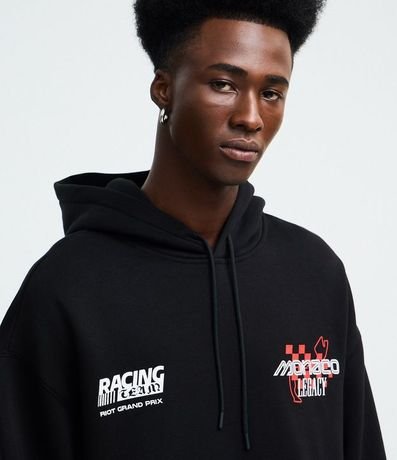 Buso Relaxed en Algodón con Felpa y Estampado de Carros de Carreras 4