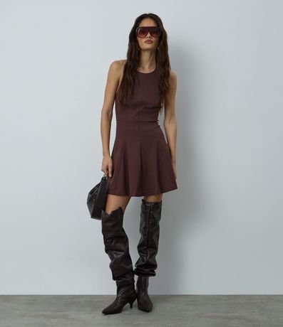 Vestido Frente única Evasê en Bengalina