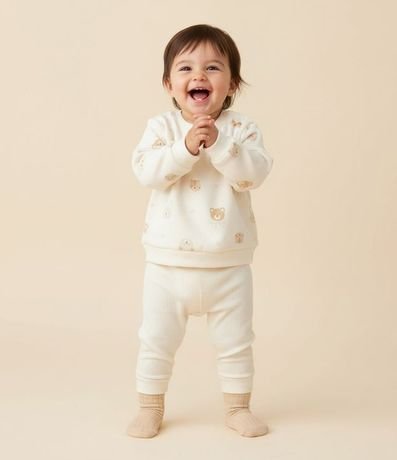 Pantalón Infantil con Puños Canelados – Talle 0 a 18 Meses