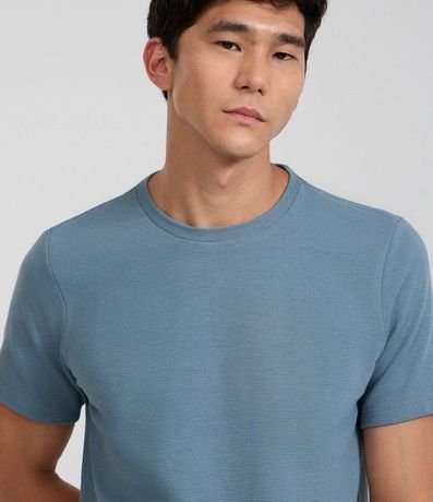 Remera Slim en Algodón con Textura Acanalada 4