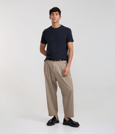 Remera Slim en Algodón con Textura Acanalada 3