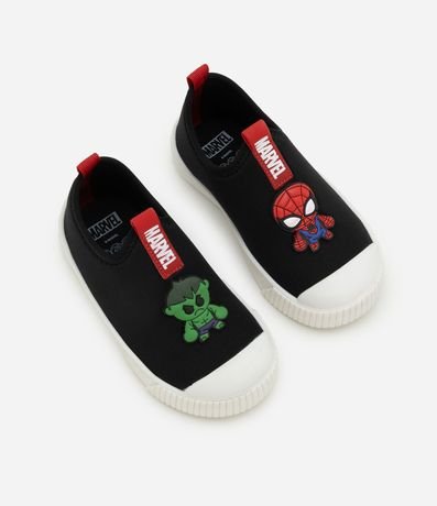 Championes Infantil con Patch Marvel y Parte Superior en Poliéster - Talle 20 A 27 5