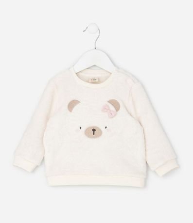 Saco Infantil Fleece con Oso Bordado – Talle 0 a 18 Meses