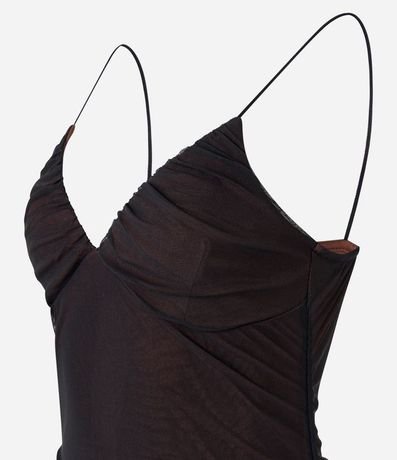 Vestido New Midi en Tule con Drapeado Lateral 4