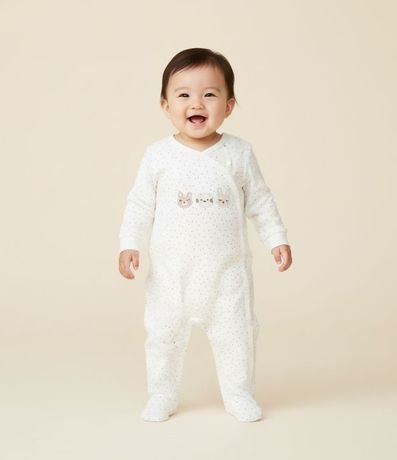 Mono Infantil en Suedine de Lunares y Bordado – Talle RN a 18 Meses