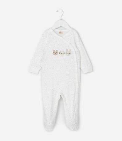 Mono Infantil en Suedine de Lunares y Bordado – Talle RN a 18 Meses 2