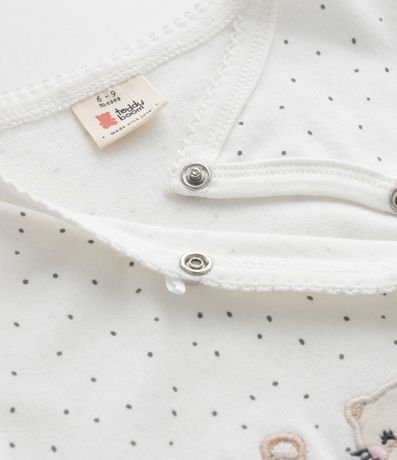 Mono Infantil en Suedine de Lunares y Bordado – Talle RN a 18 Meses 5