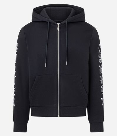Saco Boxy en Algodón con Felpa y Estampa de Lettering 7