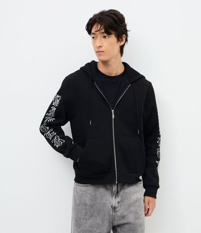 Saco Boxy en Algodón con Felpa y Estampa de Lettering 2